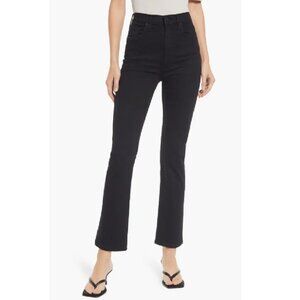 MOTHER High Waist Rider Ankle Cropped Jeans in Black Denim Not Guilty Women's 28